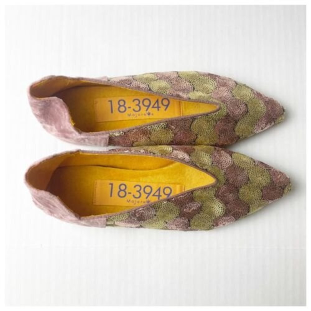 18-3949 Majoree Sequins Gold Pink Loafers shoes women’s Size 37 Made In Italy‌‌‌ - Picture 4 of 9